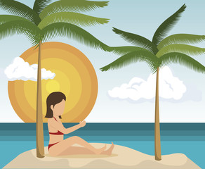 summer vacation holiday icon vector illustration design