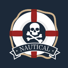 nautical emblem float  icon vector illustration design