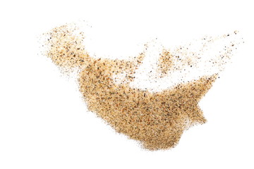 pile sand isolated on white background