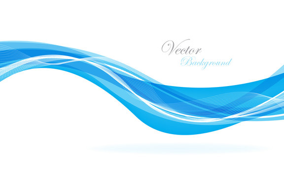Abstract blue waves - data stream concept. Vector illustration