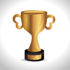 trophy gold award d icon vector illustration design