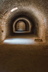 Underground tunnel in old fortress