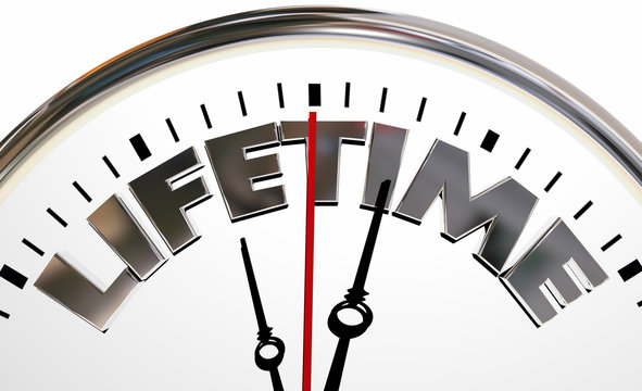 Lifetime Clock Experience Living Span Word 3d Illustration