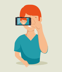 photography selfie style isolated vector illustration design