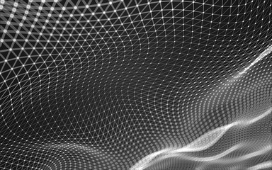 Abstract polygonal space low poly dark background, 3d rendering