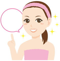 肌が綺麗な女性 吹き出し