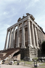 The Temple of Antoninus and Faustina in rome, italy
