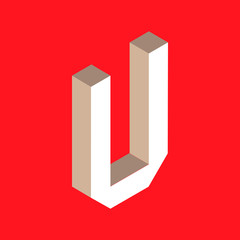 isometric letter u.