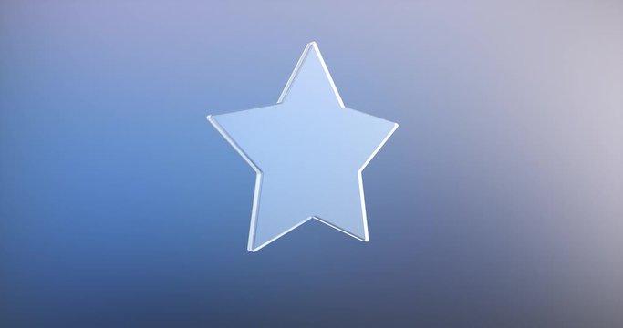 Animated Wide Star Glass 3d Icon Loop Modules for edit with alpha matte
