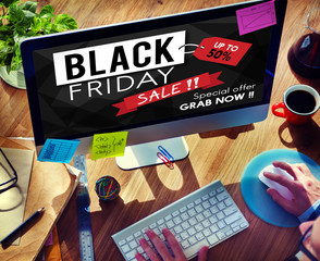 Black Friday Discount Half Price Promotion Concept