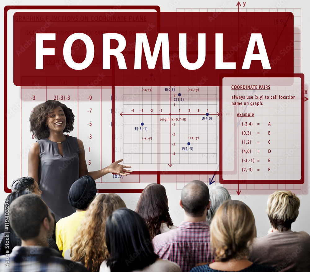 Poster formula mathematics calculation chart concept