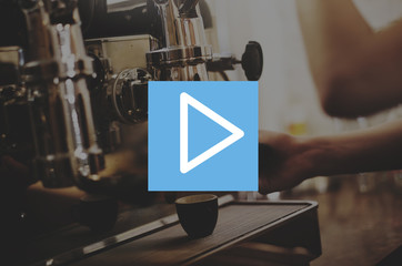 Play Push Button Playing Music Video Concept