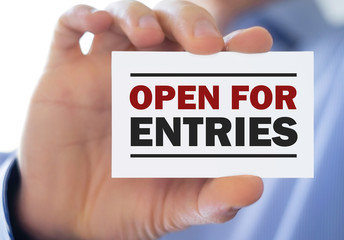 open for entries - business concept