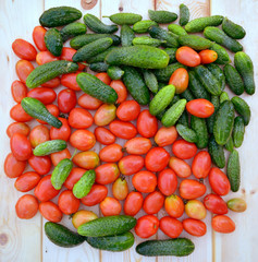 cucumbers and tomatoes
