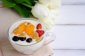 Obraz na płótnie Canvas Fruit yugurt.