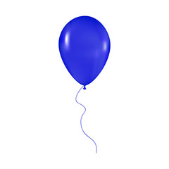 blue shiny balloon with ribbon