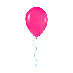 pink shiny balloon with ribbon