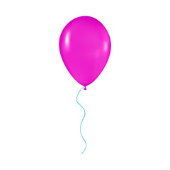 purple shiny balloon with ribbon