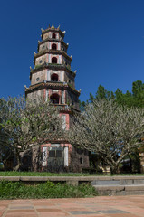 Hue, Vietnam: Thien Mu Pagoda. Unesco World Heritage Site.