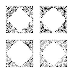 Vintage style square frames collection. Decorative frame set for your design for any holiday 
