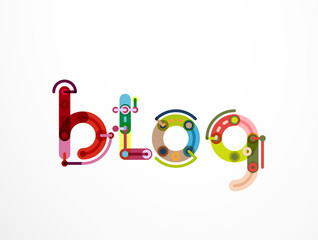 Blog word lettering banner