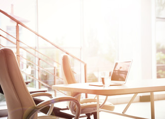 Stylish workplace in office