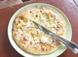 pizza in dish
