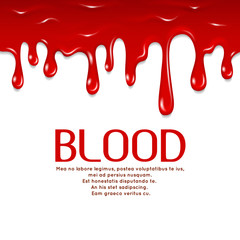 Dripping seamless blood. Horror vector concept illustration