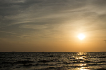 Colorful dawn over the sea. Nature composition.