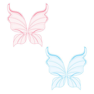 Blue And Pink Fairy Wings