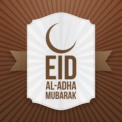 Eid al-Adha realistic Badge with Text