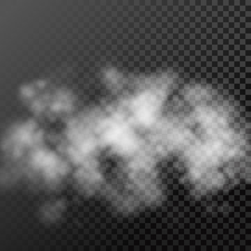 Translucent smoke cloud on transparent background
