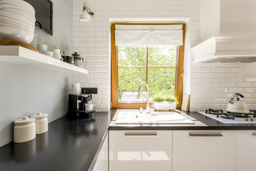 White brick kitchen