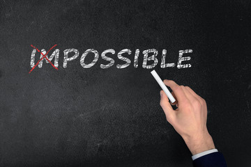 Impossible text on black board