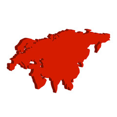 Eurasia Continent. Bulk illustration