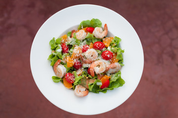 Grilled Shrimp Salad, Top view