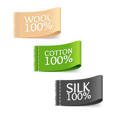 Clothes Fabric Sale Labels Set. Vector