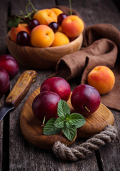 Sweet plums and apricots