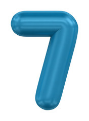 three-dimensional number in blue