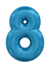 three-dimensional number in blue
