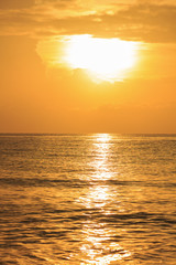 Fototapeta premium landscape of beautiful cloudy sky and sea at dawn (can use as background) 