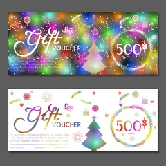 Gift voucher. Vector, illustration. Template discount card.