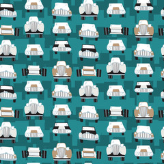 Seamless patter with cars. Can be used for textile, kids clothes
