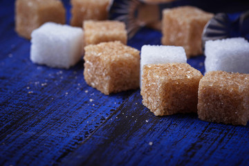 White and brown sugar