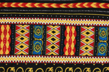 fabric with a pattern in the style of embroidery