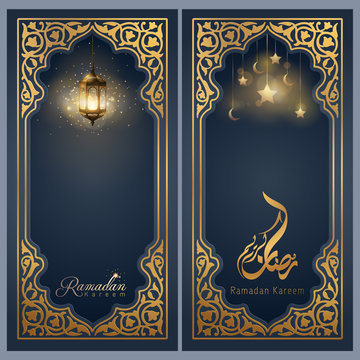 Ramadan Kareem greeting banner background template for islamic festival design