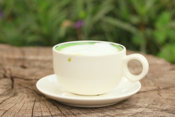 Tasty hot green tea