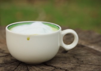 Tasty hot green tea
