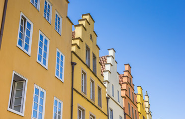 Colorful houses at the central market square in Osnabruck