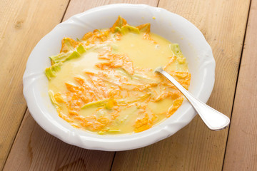Zucchini flowers ready  for frying